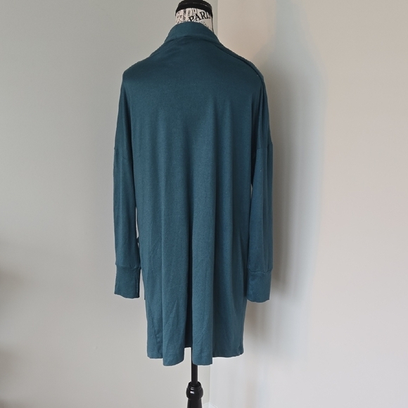 Teal Green Open Front Cardigan Sweater - Picture 4 of 4